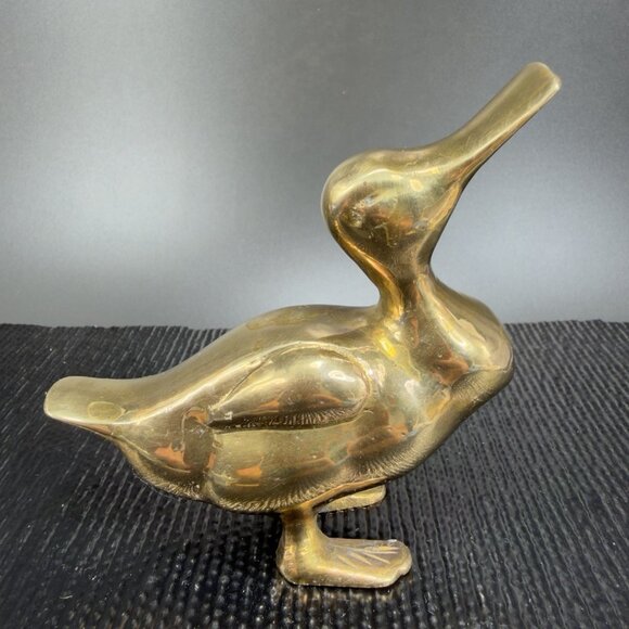 Vintage Metal Brass Gold Tone Duck Bird Figurine Decorative Metal Figure VTG - Picture 6 of 8